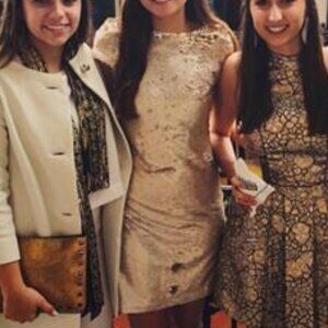 Sam Edelman Gold/Ivory Sequin Dress